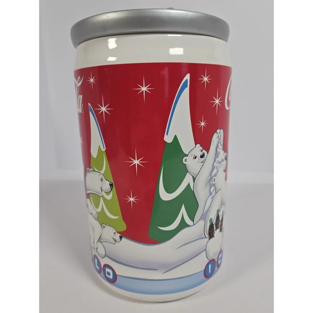 Coca-Cola 2004 Polar Bear Ice Cold Ceramic Cookie Jar Houston Harvest 10.5